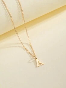 1pc Simplicity And Fashion Women's Alloy 26 English Initial Pendant Necklace - Yellow Gold - View 16