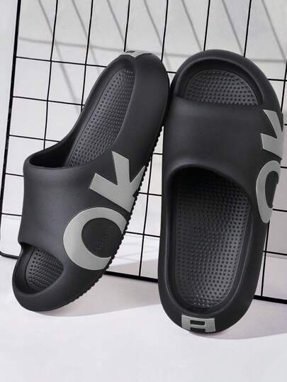 OK Men's Spring To Summer Eva Anti-Slip Soft Lightweight Shower Sliders Open Toe Indoor Outdoor House Shoes, All Seasons