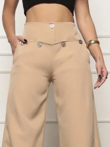 Women Pants - 駝色 - 查看 2