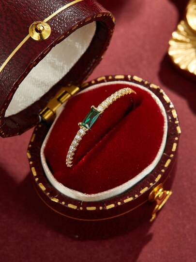 1 pièce Bague minimaliste en argent sterling 925 avec zircone cubique, plaqué or 18 carats, convient pour le port quotidien, les vacances, les sorties et les cadeaux