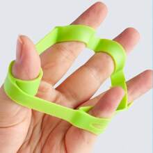 硅胶手指锻炼器，适用于家庭健身，5 指训练，手臂锻炼球，握力器，手指训练装置 - 綠色 - 查看 2