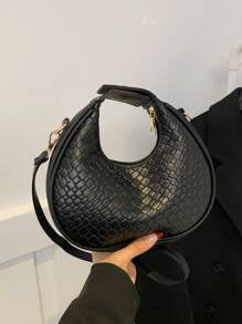 Fashionable New Women's Shoulder Bag, Versatile PU Casual Shoulder Bag With Elegant Look, Adjustable Strap, Zipper Closure, Fits Cellphone & Cosmetics, Suitable For Ladies, For Outing, Shopping, Dating, Etc. - Black - View 9