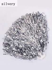 1pc Plain Silk Encryption Pompom Cheerleader Handheld Flower For School Sports Events