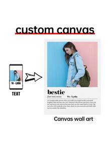 1Pc Bestie Definition Custom Canvas, Tranh treo tường cá nhân hóa Quà tặng bạn thân, Quà tặng bạn thân được cá nhân hóa, Quà tặng sinh nhật cho bạn thân, Khung Canvas tùy chọn - Nhiều màu - Xem 8