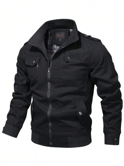 男友风男士 2024 春秋新款拉链立领工装运动夹克