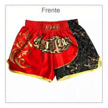 Short Boxer Muay Thai Short Muay Thai Muaythai Kickboxing - Rojo - Ver 4