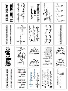 Kit Temporal De Tatuajes Con 20 Piezas Y Letras Inglesas Para Tatuajes En El Brazo, Pecho Y Cara - Multicolor - Ver 4