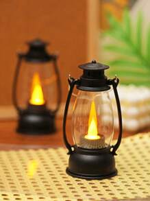 1pc Vintage Handheld LED Lantern Light (With Battery), Indoor Tabletop Decor LED Night Light, Home Decor Lantern Light, Wedding Party Holiday Camping Decor LED Oil Bottle Night Light - Yellow Light - View 9