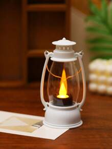 1pc Vintage Handheld LED Lantern Light (With Battery), Indoor Tabletop Decor LED Night Light, Home Decor Lantern Light, Wedding Party Holiday Camping Decor LED Oil Bottle Night Light - Yellow Light - View 7