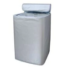 (1 Pieza) Cubierta Para Lavadora, A Prueba De Agua Y Sol, Adecuada Para Lavadora De Tambor Totalmente Automática Con Apertura Superior - Plateado - Ver 1