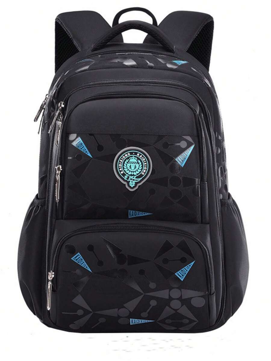 Mochila Escolar Impermeable Ortopédica Para Niños Primarios - Negro - Ver 1