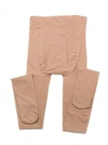 1 pieza Medias de terciopelo de 120D, súper talla grande de 80-250 libras, cintura alta, con estribo, suave y cómoda para mujer, uso casual o formal delgado para primavera y otoño