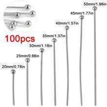 100 pièces Aiguilles de perles en acier inoxydable et fer de 20-50 mm, indéfectibles, pliables, coupables, fournitures de fabrication de bijoux DIY