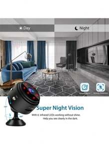 1 A9 Mini Wifi Camera, Hd 720p Wireless Ip Camera With Infrared Night Vision, Video Monitoring Security Camera For Smart Home, Sports Camera For Hiking, Biking, And Camping - Multicolor - View 3