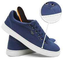 tenis masculino Sola Reta Lançamento Skatista Confortável - Azul - Visão 1