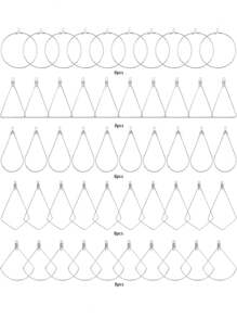 40pcs Ear Wire, Ear Hook, Circle Drop Dangle, Triangle & Fan Shaped, Square Geometric Earrings - Geometric pattern - View 3