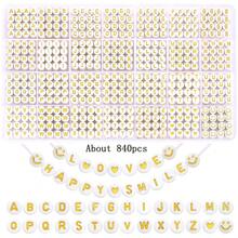 1200/840pcs 24/28 Grids A-Z White&Black Round Acrylic Letter Beads Loose Alphabet Beads For Jewelry Making Handmade DIY Fashion Bracelet Necklace Crafts Kit, White&Black White&Golden White&Multicolor Multicolor&Golden Black&Multicolor - White - View 13