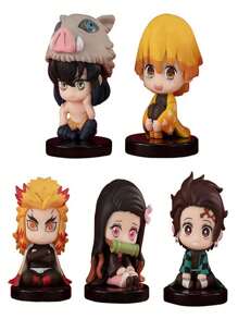 Colección de figuras, set de 5 figuras de Nezuko y Tanjiro de , decoración de regalo para la habitación - Multicolor - Ver 1