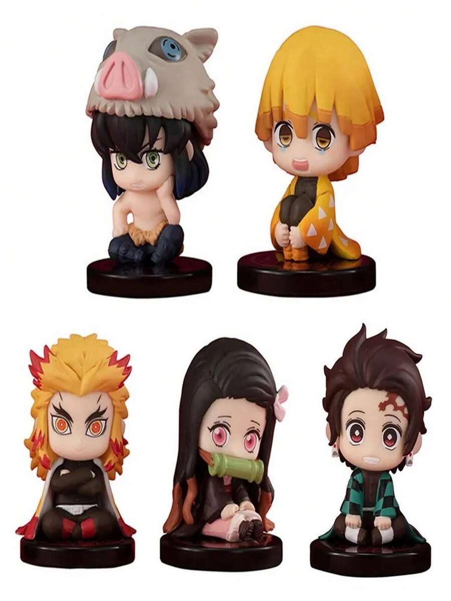 Colección de figuras, set de 5 figuras de Nezuko y Tanjiro de , decoración de regalo para la habitación - Multicolor - Ver 1