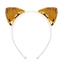 1/12pcs Cat Ear Sequined Headband Hair Accessories For Women, Cute Party/Festival Headdress,Cat Ears,Hairband,Hair Hoop Headbands - Multicolor - View 15