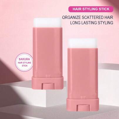 2 piezas de barra de cera para el cabello con aroma a flores de cerezo, de 15g, para tratamiento de cabello encrespado, de larga duración, rizado y brillante, adecuado como regalo de vacaciones tanto para hombres como para mujeres