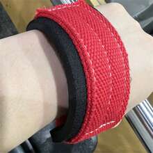 1pair Weightlifting Wrist Straps, Non Slip Durable Deadlift Straps For Weightlifting - Red - View 8
