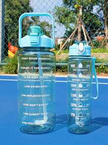 1 bình nước PC dung tích lớn 750ml/2L, chống sốc và không vỡ, cốc có ống hút di động dành cho thể thao và tập luyện, thích hợp cho gia đình, ngoài trời, công sở, du lịch để giữ đủ nước, món quà tuyệt vời cho Halloween, Giáng sinh. - màu xanh lá - Xem 4