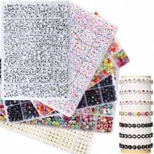 1200/840pcs 24/28 Grids A-Z White&Black Round Acrylic Letter Beads Loose Alphabet Beads For Jewelry Making Handmade DIY Fashion Bracelet Necklace Crafts Kit, White&Black White&Golden White&Multicolor Multicolor&Golden Black&Multicolor - White - View 2