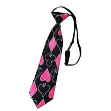 1 件女士无领带粉色心形领带，适合日常搭配衬衫、学校 - 彩色 - 查看 4