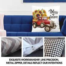 1 Miếng Hoa Hướng dương Và Ô tô/xe hơi Mẫu Số In ấn Polyester Trang trí Vỏ gối Đối với Phòng khách , Phòng ngủ , Sofa ( Cái gối Không bao gồm ) Với Ẩn giấu Dây kéo - Nhiều màu - Xem 8