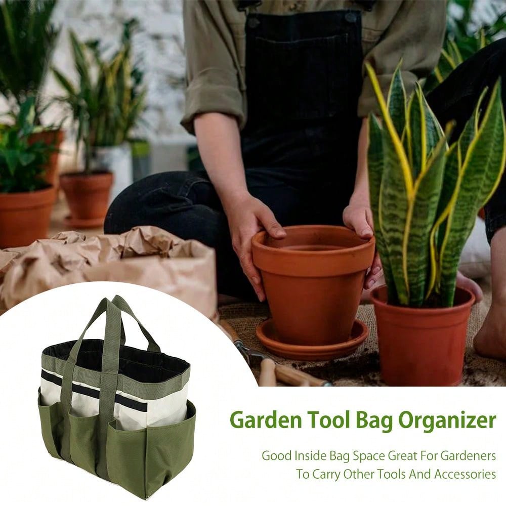 Garden Tool Bag Organizer Heavy Duty 8 Pocket Gardening Hand Tool