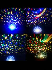 1pc Dreamy Star Projector Light, Christmas Gift, Led Romantic Starry Sky Projection Lamp Projecting Stars And Moon For Festive Atmosphere And Night Light - Purple - View 5