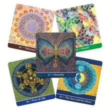 母親地球曼陀羅神諭卡,44入多彩卡片一盒,適用於假日派對家庭朋友派對桌遊卡牌,送給朋友的禮物 - 彩色 - 查看 6