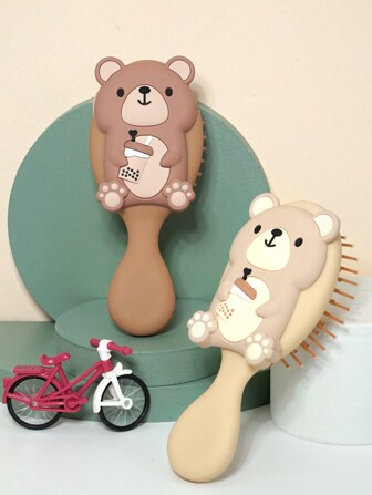 1 Pc Portable Mini Air Cushion Comb, Milk Tea Bear Collection Hair Brush, Detangling Brush For Curly Hair – Hair Brushes For Women Detangler Hair Comb, Hair Detangler Brush For Curly Hair Styling Tool, Halloween Presents, Christmas Gifts, Brush, Detangling Brush, Ball Brush, Mini Hair Brush Set, Wooden Comb, Slick Back Brush, Hairbrush, Edge Brush Hair Comb, Hair Brush Set, Brush, Hair Brush, Barber, Hairstyle, Hairdressing, Hair Brush, Brush Hair Brush Set, Comb Hair, Comb For Curls, Detangling Brush, Hair Brush For Women, Barbershop, Hairdressing Equipment