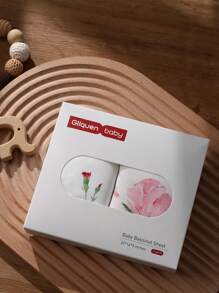 GLLQUEN BABY 2件套婴儿床单套装，透气贴身床垫套，弹性旅行婴儿床寝具，花卉图案，男女宝宝通用，32英寸 x 16英寸，Oeko-Tex认证（奶油玫瑰色） - 奶油色的玫瑰 - 查看 7