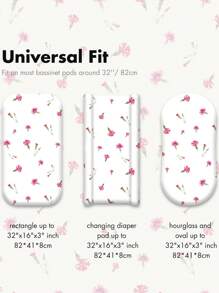 GLLQUEN BABY 2件套婴儿床单套装，透气贴身床垫套，弹性旅行婴儿床寝具，花卉图案，男女宝宝通用，32英寸 x 16英寸，Oeko-Tex认证（奶油玫瑰色） - 奶油色的玫瑰 - 查看 4