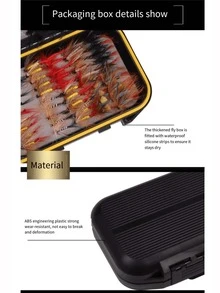 一件仿生飛蝇釣鉤,誘餌魚餌,高碳鋼材質,耐用,鉤子鋒利,鉤條細,適合釣魚 - 彩色 - 查看 11