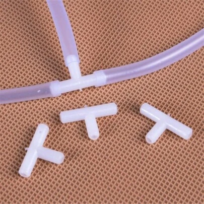 10pcs 4mm Plastic Tee's 3-Way Fish Tank Acuarios Aquarium Air Pump Line Tubing Joints Connectors Air Pump Accessories