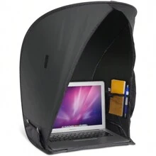 RitzGear Laptop Sun Shade For 17" Computer, Tablet & Smartphone, Portable Anti-Glare Screen, Portable Compact Anti-Glare Screen Hood, Tent & Carry Case , Light Reflective Shield & Waterproof Privacy Cover For Working Outside - màu đen - Xem 1