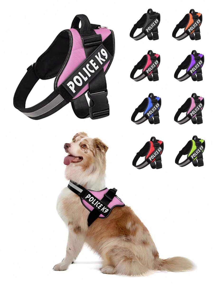 1 Pechera Arnés Ajustable Cómodo Para Perro Gato Con Perros, Correa Pectoral De Pecho Para Mascotas - Rosa - Ver 1