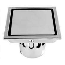 Drenaje de Piso de Acero Inoxidable Forma Cuadrada Baño Anti-Olor Plato de Ducha Inserto Rejilla de desagüe de Suelo Anti-Obstrucción para Cocina Baño Garaje y Sótano - Plateado - Ver 3
