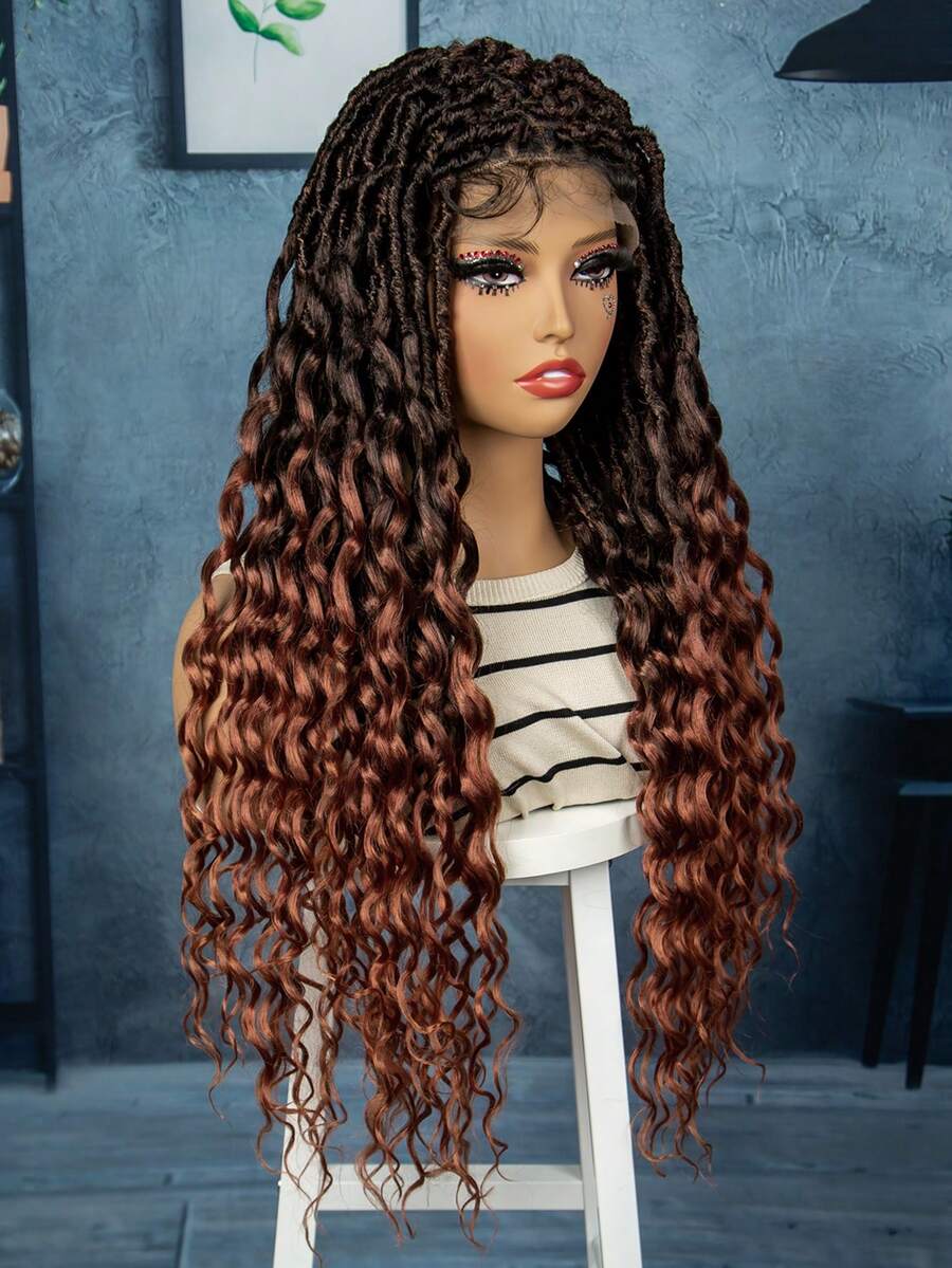 34inch Extra Long New Style Synthetic Lace Front Wig, 2 Curly