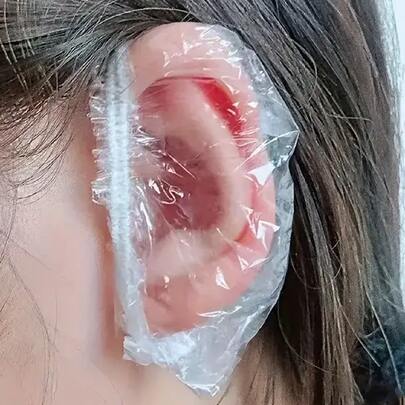 100 bucăți/set Capac pentru urechi, impermeabil, de unică folosință, pentru baie, duș, pentru salon, capac de protecție pentru urechi, căști unice pentru urechi, instrumente pentru vopsirea părului (pot fi 1-3 erori în cantitate)