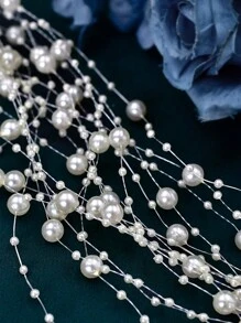 5pcs Elegant Romantic Premium Quality Faux Pearl Hair Chain Head Jewelry Head Pieces Jewelry, Hair Jewellery