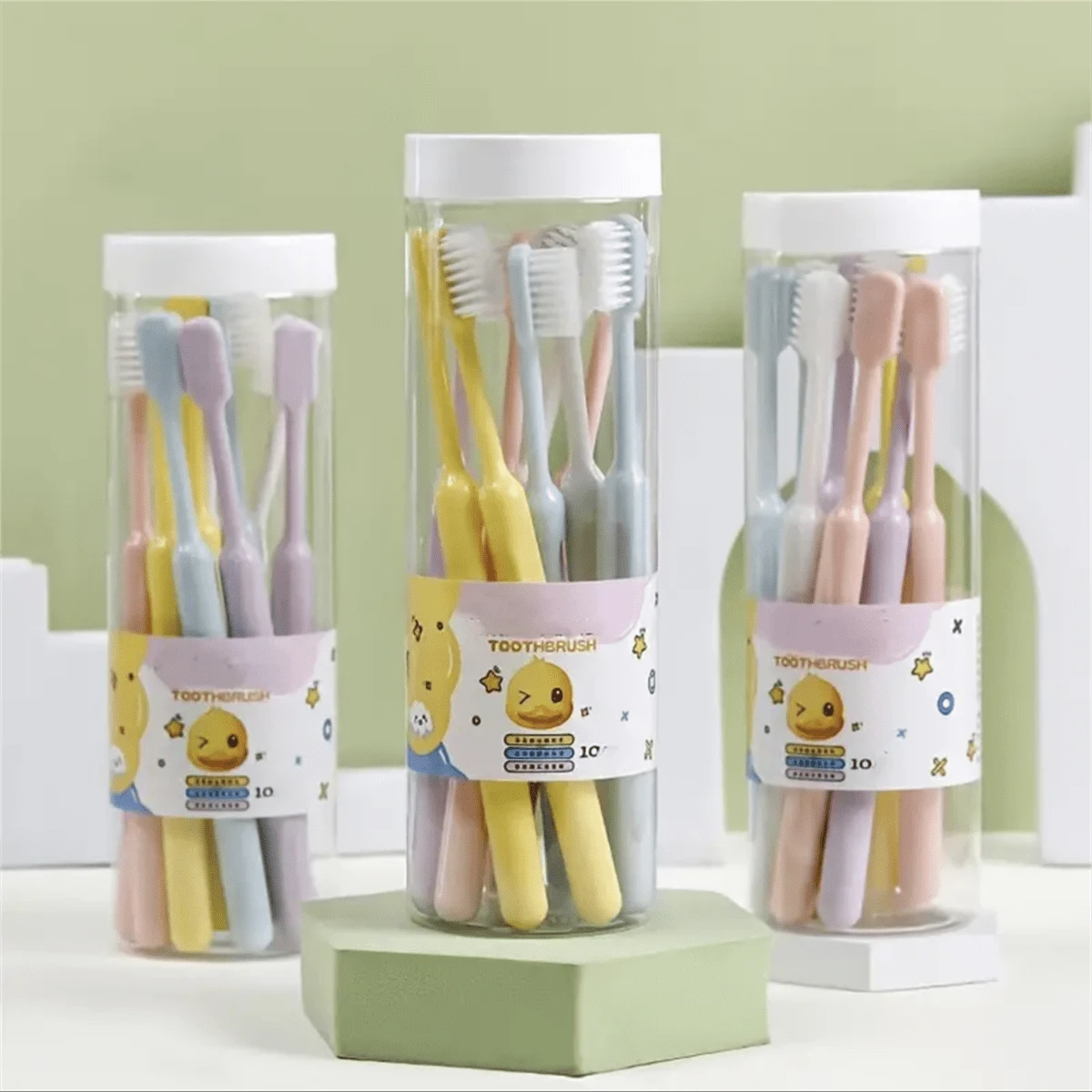 10 Pcs Toothbrush For Adults With Soft Bristles For Sensitive Gums And Teeth - Travel-Friendly And Carry-On Approved, Living Room Home Bedroom Bathroom House Decor, Travel Stuff, Wedding, Party, Birthday, Gifts For Men Mom Dad Friends, New Years, Accessories, Funny Gift - White - View 1