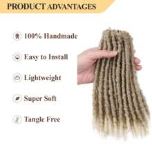 1 Pack 20 Strands Short Blonde Locs Dreadlock Hair Extensions For  6 Packs 120 Strands Pre-Looped Crochet Twist Braiding Hair Afro Locs Braided Dreadlock Extensions 12 Inch (27/613) - Gold - View 6