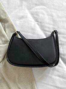 Simple Solid Color Fashionable Shoulder Bag, Minimalist Style Women Bag