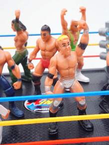 12 unidades Figuras de acción de lucha libre con set de ring de 4 esquinas, accesorios y modelos en miniatura creativos. Estilo y color al azar, algunos accesorios pueden tener diferentes colores. Empaque frágil durante el tránsito. Decoración de habitación - Albaricoque - Ver 4