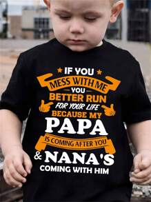 酷炫且時尚的少年夏季休閒標語印花圓領t恤