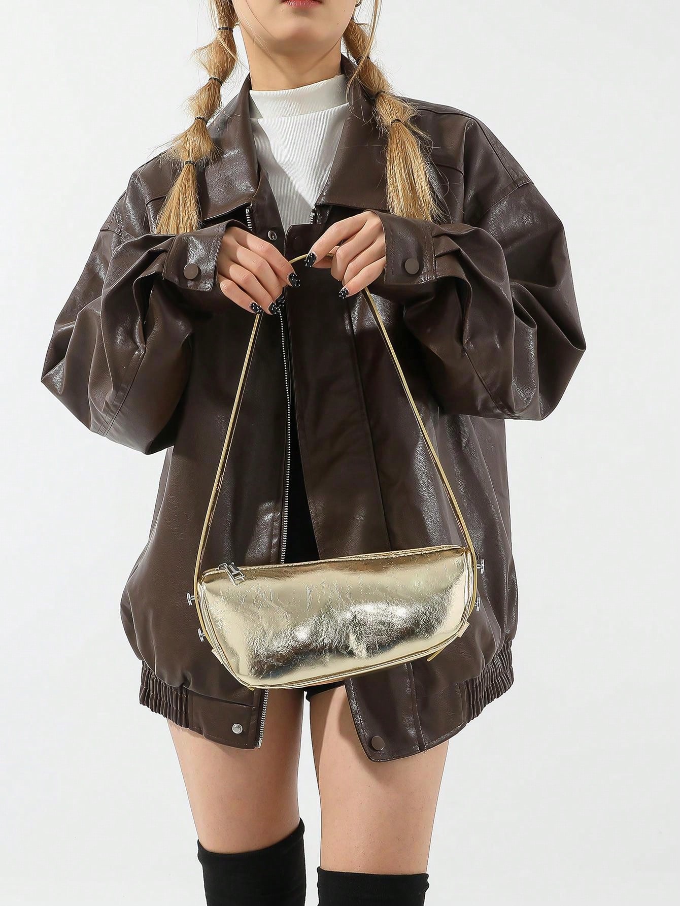 Sac Cylindrique Design Individuel De Style Coréen Avec Sangle De Main Et Bandoulière, Léger Et